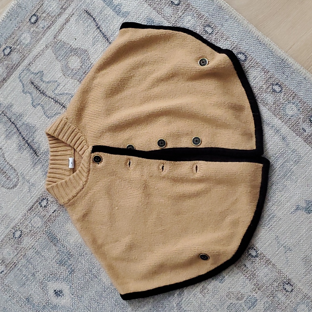 Janie and Jack Todder Girls Butterscotch Tipped Sweater Poncho Sz2T